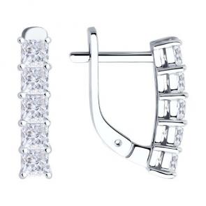 Серьги из белого золота Diamant с рубином и бриллиантом выращенным 52-220-02729-1 фото
