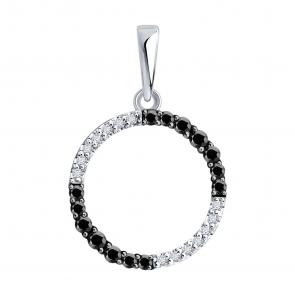 Подвеска из белого золота Diamant с бриллиантом и чёрным бриллиантом 52-230-01047-1 фото