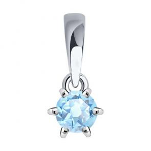 Подвеска из белого золота Diamant с аквамарином 52-230-01656-5 фото