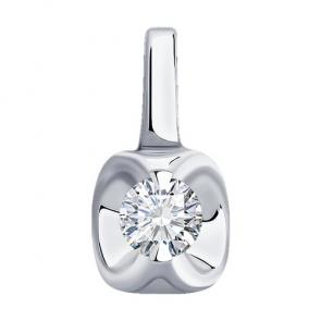 Подвеска из белого золота Diamant с бриллиантом 52-230-01732-1 фото