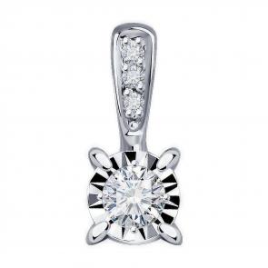 Подвеска из белого золота Diamant с бриллиантом 52-230-01755-1 фото