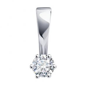 Подвеска из белого золота Diamant с бриллиантом 52-230-01780-1 фото