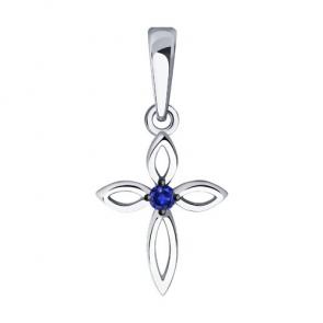 Подвеска из белого золота Diamant с сапфиром 52-230-01958-1 фото