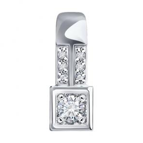 Подвеска из белого золота Diamant с бриллиантом 52-230-01983-1 фото