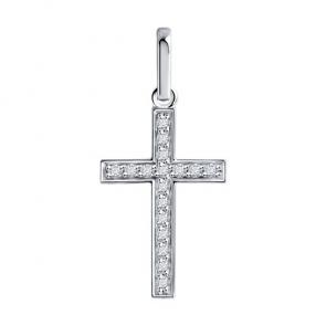 Подвеска из белого золота Diamant с бриллиантом 52-230-02247-1 фото