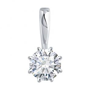 Подвеска из белого золота Diamant с рубином и бриллиантом выращенным 52-230-02347-1 фото