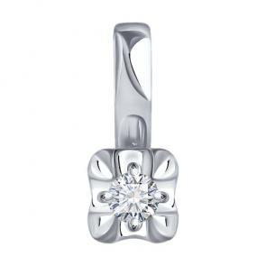 Подвеска из белого золота Diamant с рубином и бриллиантом выращенным 52-230-02478-1 фото