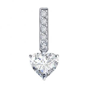 Подвеска из белого золота Diamant с рубином и бриллиантом выращенным 52-230-02539-1 фото