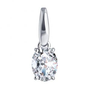 Подвеска из белого золота Diamant с рубином и бриллиантом выращенным 52-230-02566-1 фото