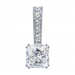 Подвеска из белого золота Diamant с рубином и бриллиантом выращенным 52-230-02584-1 фото
