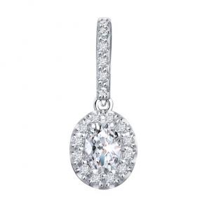 Подвеска из белого золота Diamant с рубином и бриллиантом выращенным 52-230-02588-1 фото