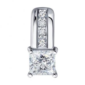 Подвеска из белого золота Diamant с рубином и бриллиантом выращенным 52-230-02590-1 фото