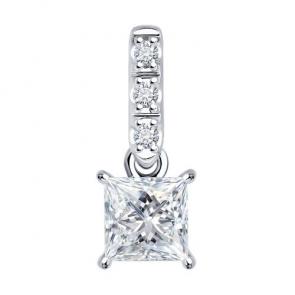 Подвеска из белого золота Diamant с рубином и бриллиантом выращенным 52-230-02599-1 фото
