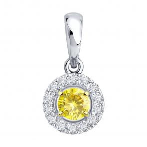 Подвеска из белого золота Diamant с рубином и бриллиантом выращенным 52-230-02645-1 фото