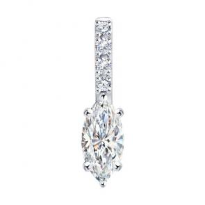 Подвеска из белого золота Diamant с рубином и бриллиантом выращенным 52-230-02724-1 фото