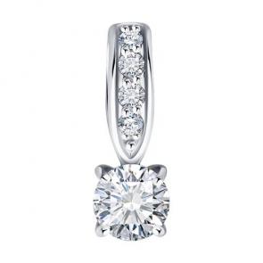 Подвеска из белого золота Diamant с рубином и бриллиантом выращенным 52-230-02740-1 фото