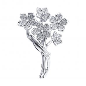 Брошь из белого золота Diamant с бриллиантом 52-240-00475-1 фото