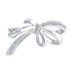 Брошь из белого золота Diamant с бриллиантом 52-240-02615-1 фото