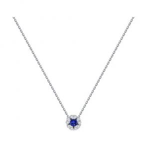 Колье из белого золота Diamant с бриллиантом и сапфиром 52-270-01768-1 фото