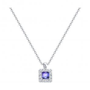 Колье из белого золота Diamant с бриллиантом и танзанитом 52-270-02788-2 фото