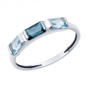 Кольцо из белого золота Diamant с топазом и Лондон топазом 52-310-02437-2 фото