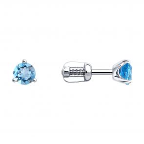 Серьги из белого золота Diamant с топазом 52-322-01692-2 фото