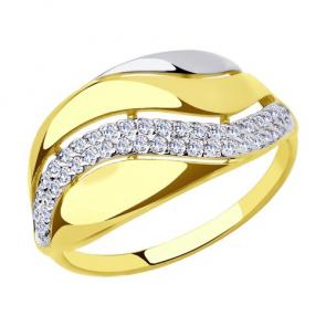 Кольцо из лимонного золота Diamant с фианитом 53-110-00207-1 фото