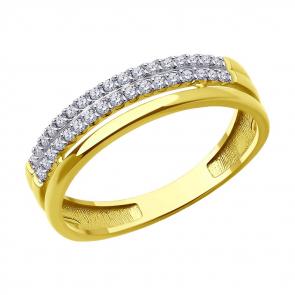 Кольцо из лимонного золота Diamant с фианитом 53-110-02460-1 фото