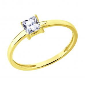 Кольцо из лимонного золота Diamant с фианитом 53-110-02938-1 фото