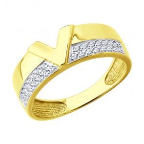 Золотое кольцо SOKOLOV с фианитом 53-110-02978-1 фото