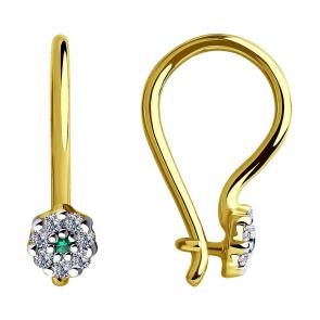 Серьги из лимонного золота Diamant с фианитом 53-120-00676-1 фото