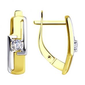 Серьги из лимонного золота Diamant с фианитом 53-120-00892-1 фото