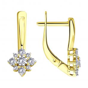 Серьги из лимонного золота Diamant с фианитом 53-120-02877-1 фото