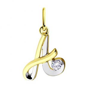 Золотая подвеска Diamant с фианитом 53-130-00554-1 фото