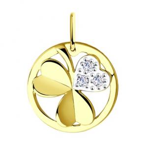 Подвеска из лимонного золота Diamant с фианитом 53-130-00669-1 фото