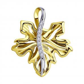 Подвеска из лимонного золота Diamant с фианитом 53-130-00753-1 фото