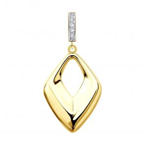 Подвеска из лимонного золота Diamant с фианитом 53-130-01409-1 фото