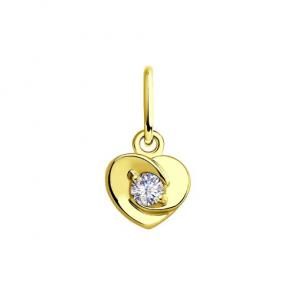 Подвеска из лимонного золота Diamant с фианитом 53-130-01578-1 фото
