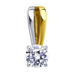 Подвеска из лимонного золота Diamant с фианитом 53-130-01726-1 фото