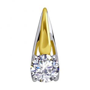 Подвеска из лимонного золота Diamant с фианитом 53-130-01727-1 фото