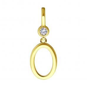 Золотая подвеска SOKOLOV с фианитом 53-130-01916-1 фото