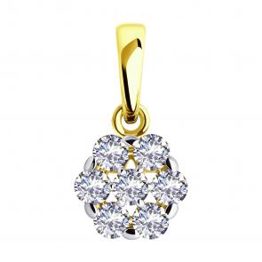 Подвеска из лимонного золота Diamant с фианитом 53-130-02287-1 фото