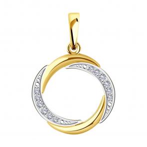 Золотая подвеска SOKOLOV с фианитом 53-130-02306-1 фото