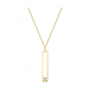 Колье из лимонного золота Diamant с фианитом 53-170-01051-1 фото