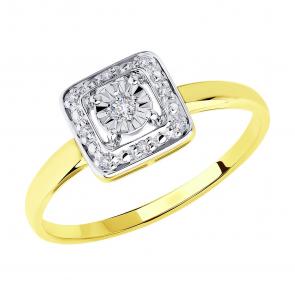 Кольцо из лимонного золота Diamant с бриллиантом 53-210-00306-1 фото
