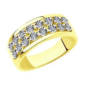 Кольцо из лимонного золота Diamant с бриллиантом 53-210-00723-1 фото