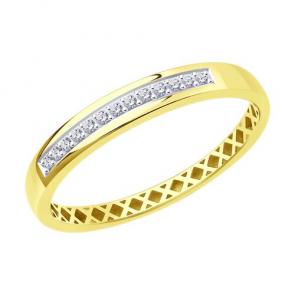 Кольцо из лимонного золота Diamant с бриллиантом 53-210-01356-2 фото