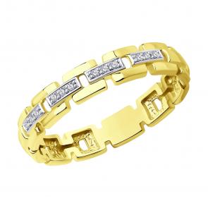 Кольцо из лимонного золота Diamant с бриллиантом 53-210-01697-1 фото