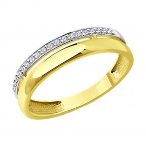 Кольцо из лимонного золота Diamant с бриллиантом 53-210-01874-1 фото