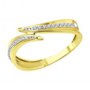Кольцо из лимонного золота Diamant с бриллиантом 53-210-01900-1 фото